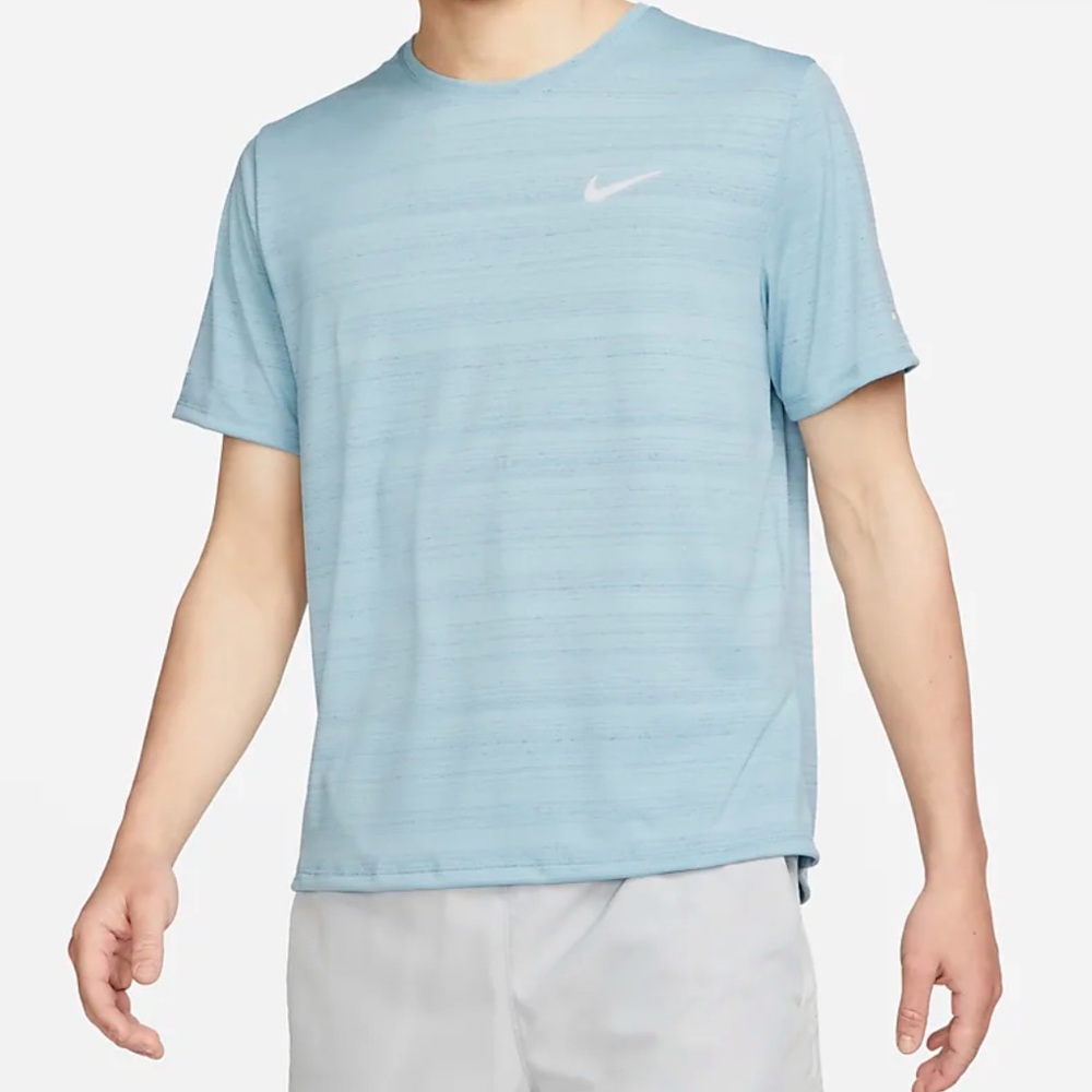 Nike Dri-Fit Heather Blue Short Sleeve Shirt Mens Size Small Workout Active Gym